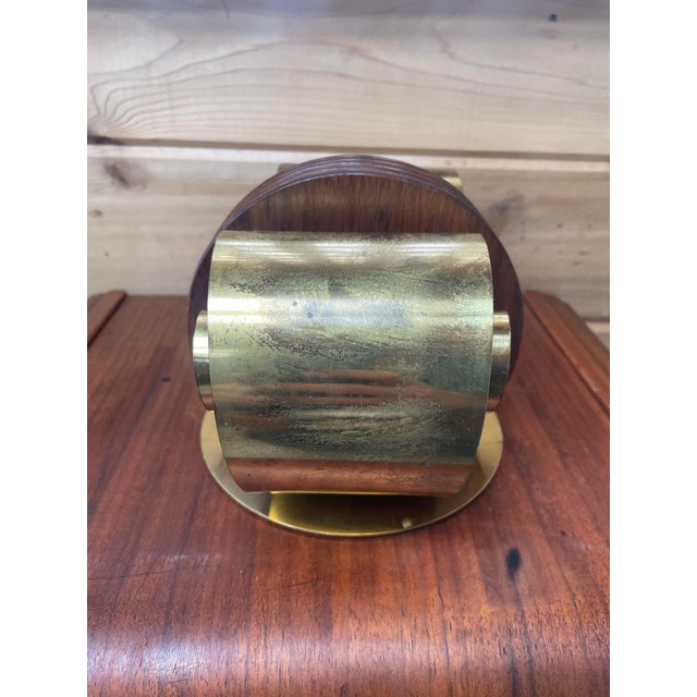 1930's Art Deco Twin Scroll Brass and Walnut Bookend For Sale - Image 4 of 6