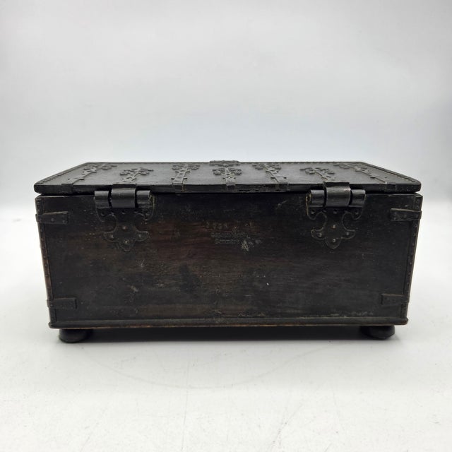 Mid 20th Century Iron Art Denmark Bronze Jewelry Box King Valdemar Dannebrog Casket c.1940 For Sale - Image 5 of 10
