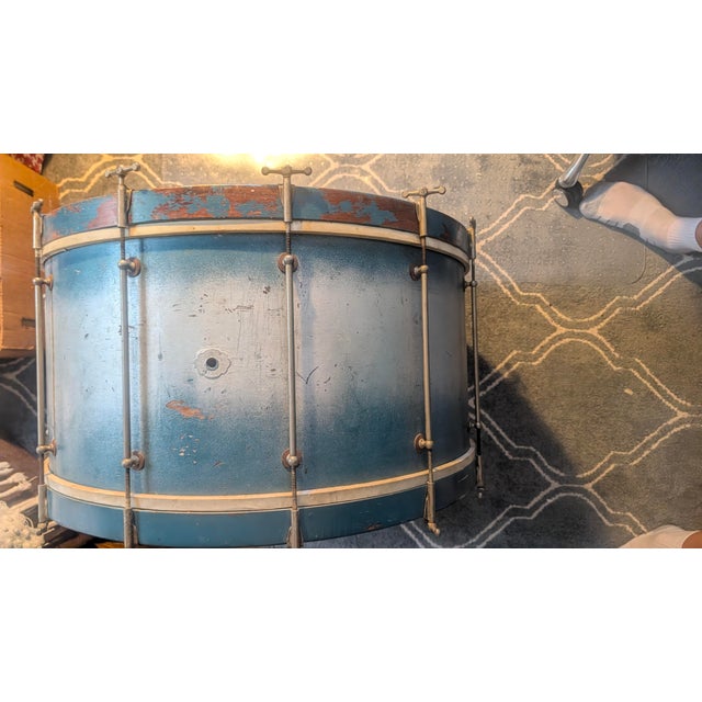 Wood 1920s Slingerland Art Deco Hand-Painted Bass Drum With Dancing Nymph & Spiderweb” For Sale - Image 7 of 12