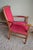 Art Deco Oak Armchair with Red Velvet For Sale - Image 3 of 7