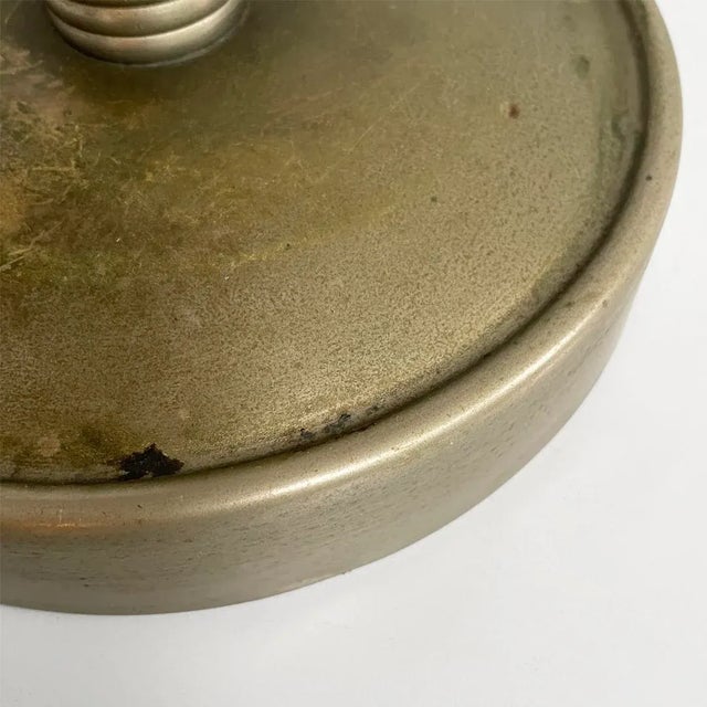 Art Deco Italian Round Brass and Glass Table Lamp, 1930s For Sale - Image 18 of 18