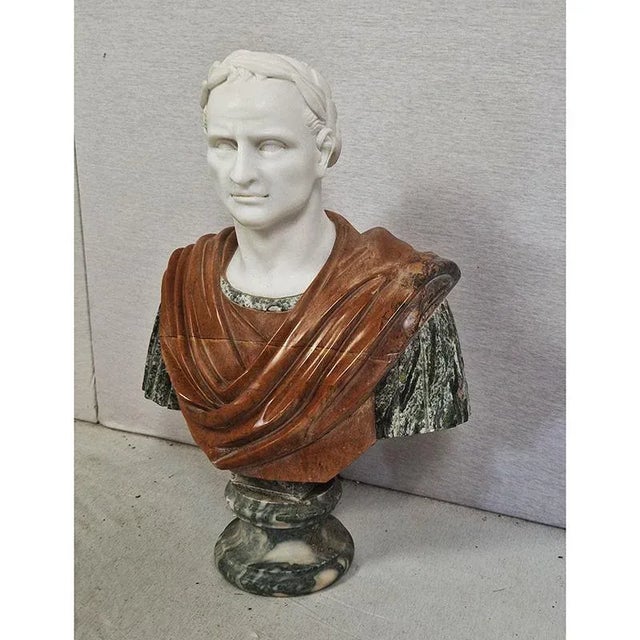 Bust of an Emperor, 1980s, Marble For Sale - Image 3 of 7