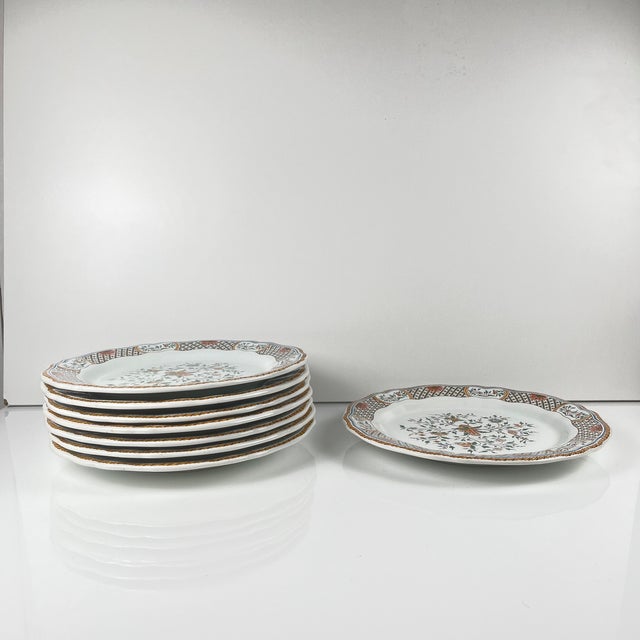 Dinner Plates with Rouen Sainfoin Pattern from Gien, 1990, Set of 8 For Sale - Image 6 of 12