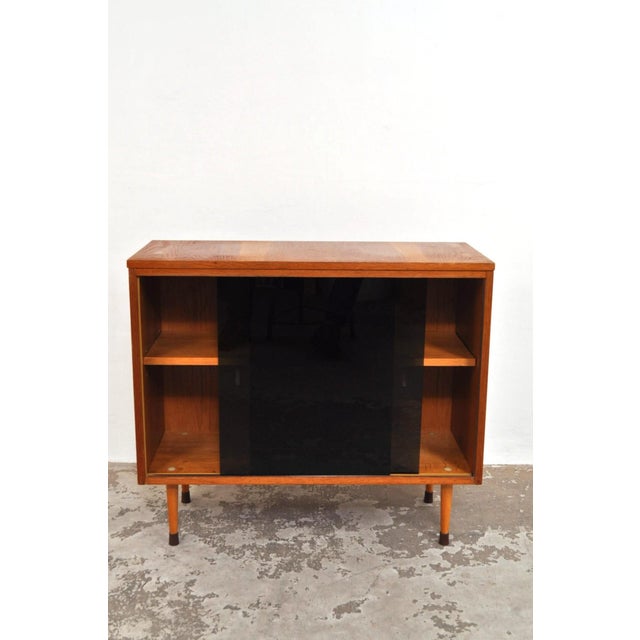 Black Vintage Cabinet with Smoked Glass Doors, 1970s For Sale - Image 8 of 10