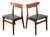 1960s Mid Century Danish Modern Dining Chairs Black Leather Set 2 Pair Teak Elgaard Nm For Sale