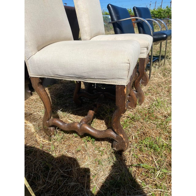 Upholstered Louis XIII Chairs, Century 1860 - A Pair For Sale - Image 4 of 8