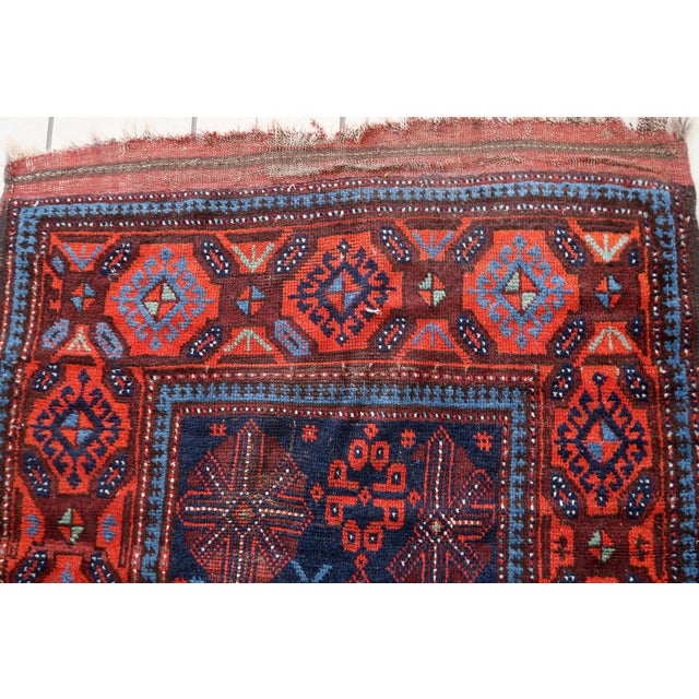 Late 19th Century 1880s, Handmade Antique Afghan Baluch Rug 3.1' X 7.1' For Sale - Image 5 of 13