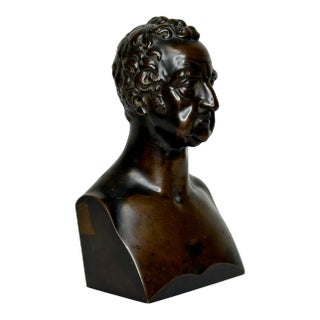 Regency Early 19th Century Small Bronze Sculpture Bust of William Roscoe by William Spence For Sale