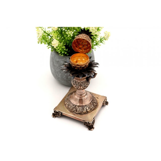 Silver Pineapple-Shaped Toothpick Holder For Sale - Image 6 of 8