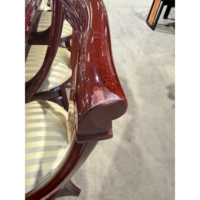 Double Pedestal Italian Inlay Dining Set - 10 Chairs For Sale - Image 10 of 11