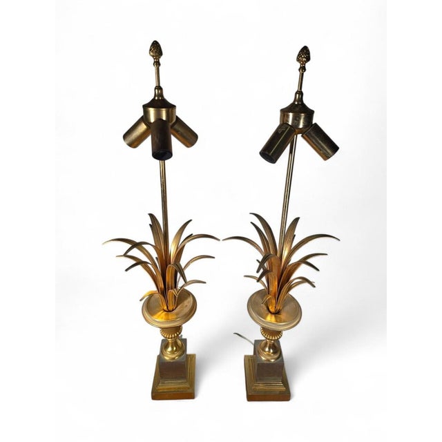 French Maison Jansen Pineapple Lamps, 1970s, Set of 2 For Sale - Image 14 of 18