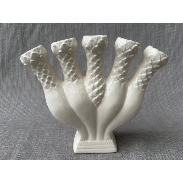 Vintage White Five Finger Vase For Sale - Image 15 of 16