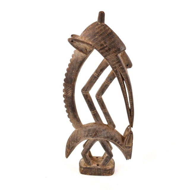 Brown Mid 20th Century Bamana African Antelope Headcrest For Sale - Image 8 of 9