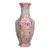 Exquisite Chinese "Millefleur" Hexagonal Porcelain Vase With Gilt Accents For Sale