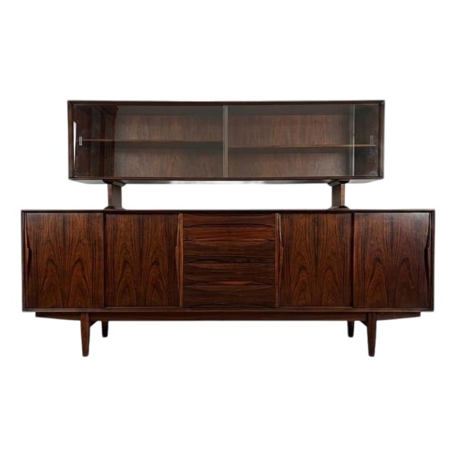 Danish Rosewood Sideboard and Display Cabinet by Arne Vodder, 1950 For Sale