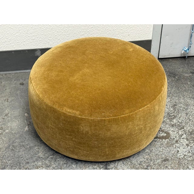 2020s Bespoke Mohair Brown Sugar Ottoman For Sale - Image 5 of 12