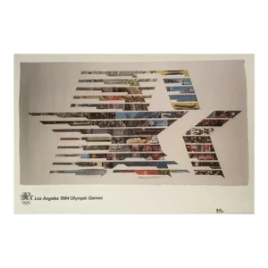 Los Angeles 1984 Olympic Games Signed Poster by Robert Rauschenburg, Original and Rare