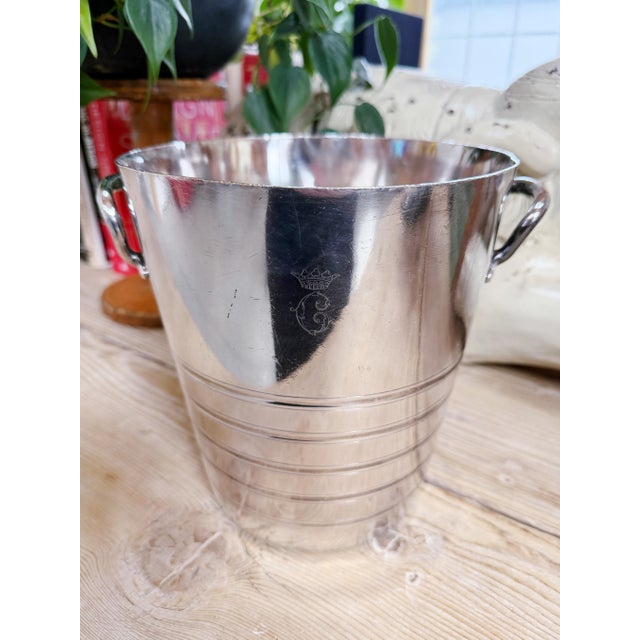 Vintage Silver Champagne Bucket From Hotel De Crillon Paris For Sale - Image 4 of 13