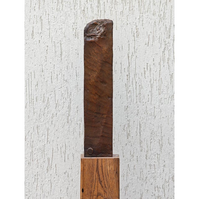 Brown After Amedeo Modigliani, Tête de Femme, Bronze Sculpture For Sale - Image 8 of 10