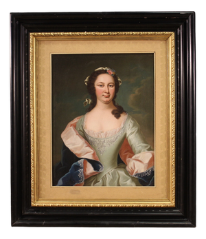 Portrait of a Gentlewoman, 19th Century, Oil Painting on Canvas, Framed