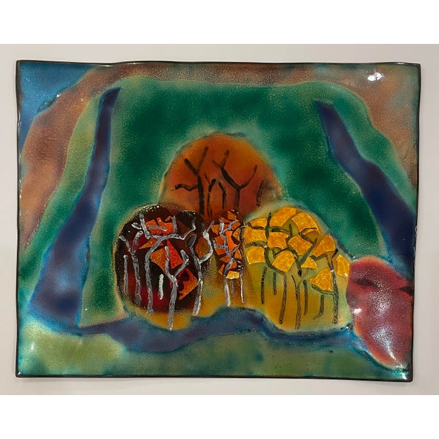 Enamel on metal by Knoxville, Tennessee artist Dr. Stephen Krauss. Krauss was a world traveler, getting inspiration from...