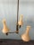 Italian manufacturing chandelier of the 1950s Ottone structure that takes up some influences of the Art Deco style in...