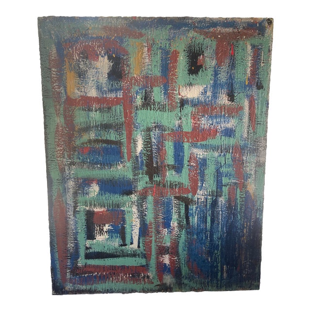 Hello” by John Frates, Large, Mid Century Modern, Abstract, Hang Multi-Directional, 48x60x1 1/2 In., #1713 For Sale