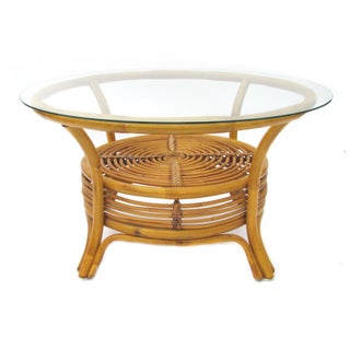 Round Rattan Coffee Table For Sale