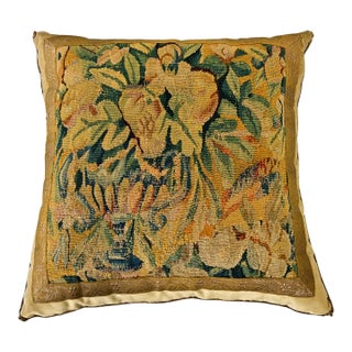 BVIZ Antique Tapestry Fragment Pillow For Sale