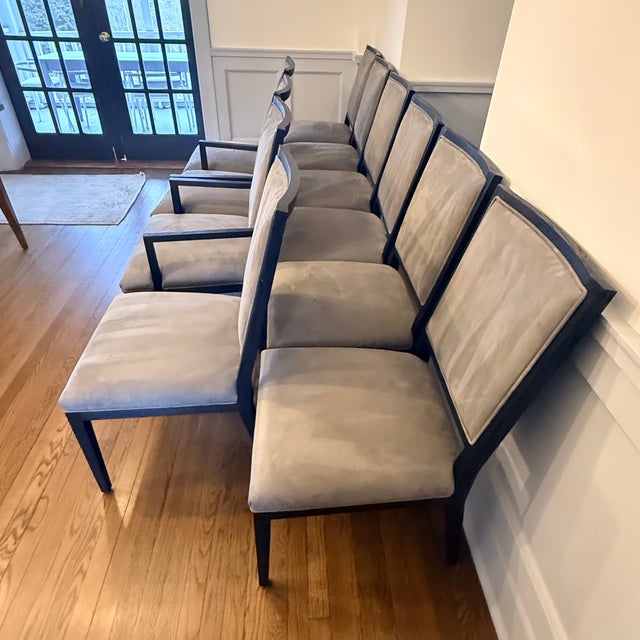 Contemporary Set of 10 Rh French Contemporary Leather Dining Chairs For Sale - Image 3 of 10