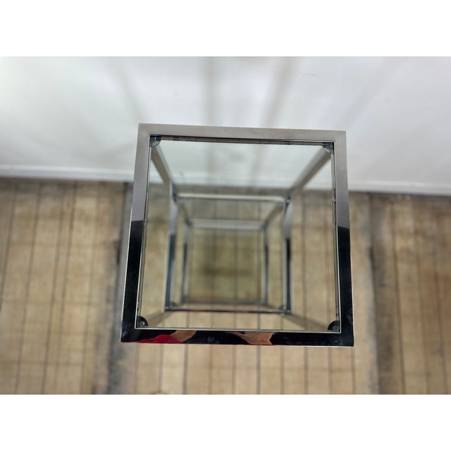 Chrome and Glass Side Table, 2000s For Sale - Image 4 of 10