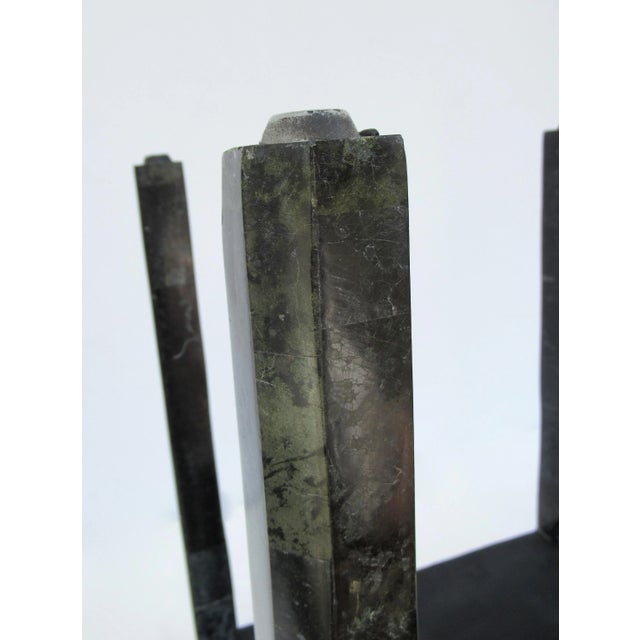 Maitland Smith Tessellated Black and Verdigris Green Marble Nesting, Side Tables -S/3 For Sale - Image 11 of 13