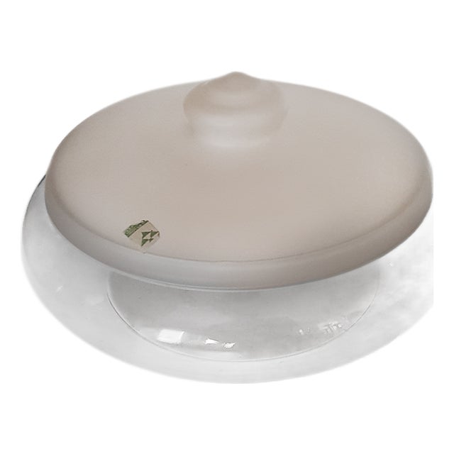 Glass Candy Box with Satin Lid by Jacques Boon for Leerdam, 1940s For Sale