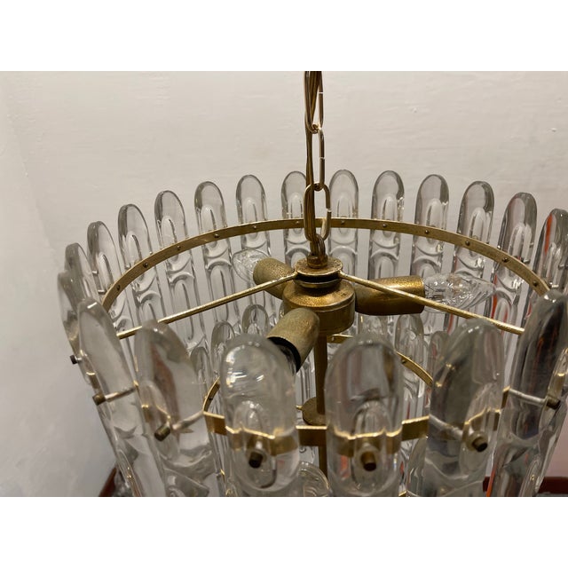 Metal Crystal & Brass Chandelier by Gaetano Sciolari, 1970s For Sale - Image 7 of 11