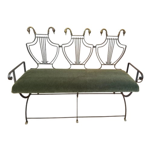 Maison Jansen Swan Head Lyre Back Settee