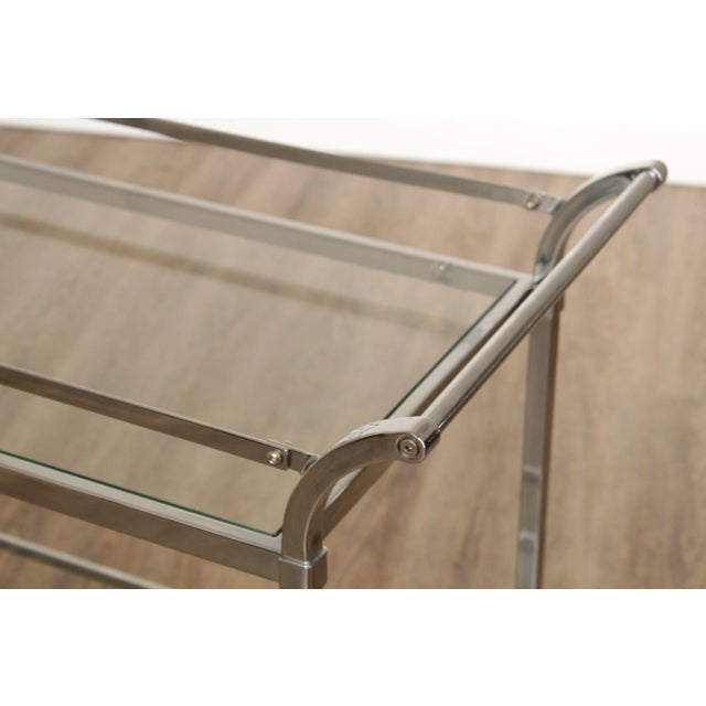 Vintage Chrome & Glass Trolley or Bar Cart For Sale In Philadelphia - Image 6 of 12