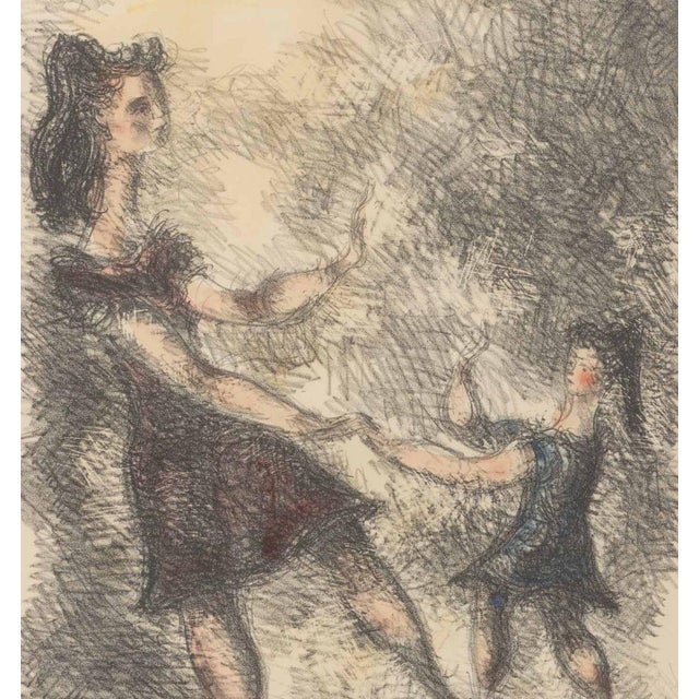 Postmodern Chaim Gross "Dancing Mother" Lithograph, 1964 For Sale - Image 3 of 7