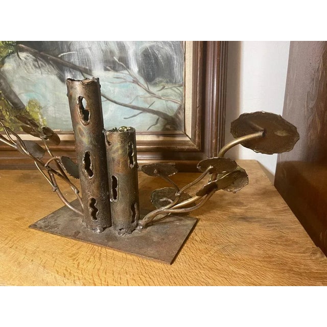 Metal 1970s Vintage Brutalist Mid-Century Modern Brass Sculpture For Sale - Image 7 of 10