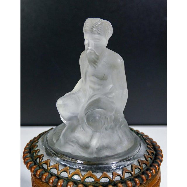 Bronze Box with Glass Faun Sculpture For Sale - Image 13 of 18