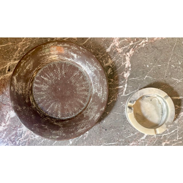 Gemstone Large Round Vintage Ashtray, Vide Poche in White Onyx Marble in the Style of Angelo Mangiarotti, Italy, 1970s For Sale - Image 7 of 12
