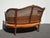Antique French Louis XV Style Cane Settee Loveseat W Down & Orange Floral Fabric For Sale - Image 16 of 17
