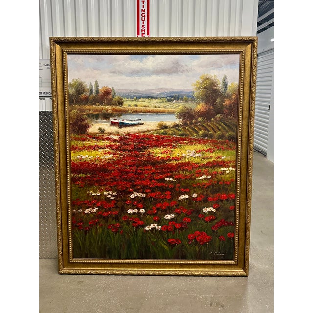 C. Giliano Grand-Scale Italian Countryside Oil Paintings – Pair For Sale - Image 11 of 18