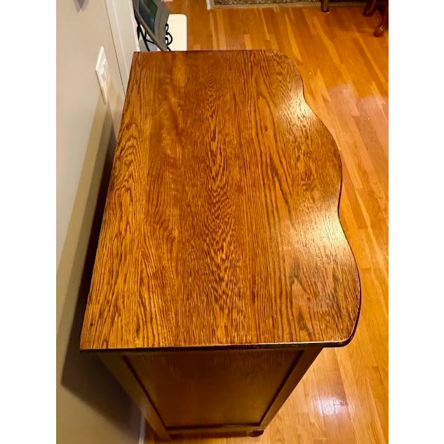 Late 19th Century Antique Tiger Oak Serpentine Tallboy Dresser - 6 Drawer For Sale - Image 5 of 11