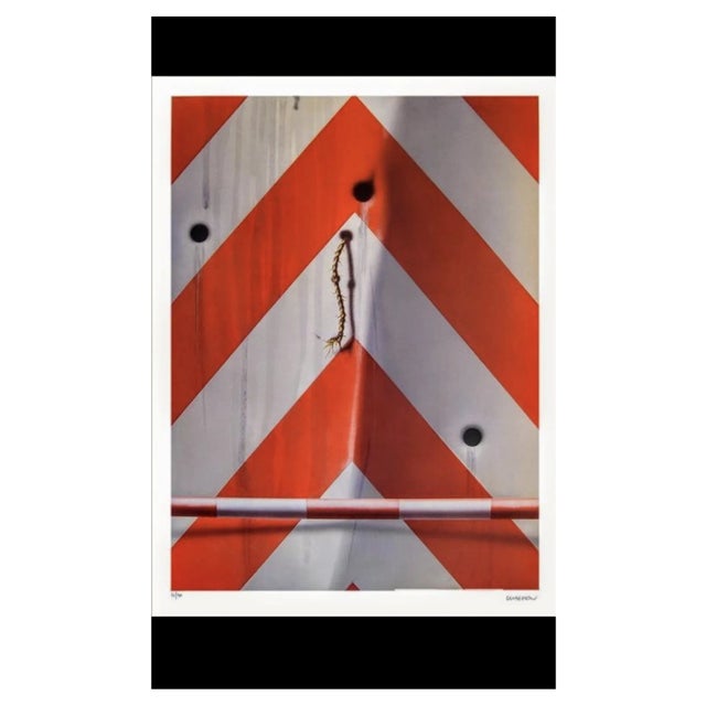 Peter Klasen, Red Traces, Original Hand-Signed Lithograph, 1983 For Sale