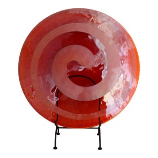 VTG Vetro Artistico Murano Art Glass Platter Centerpiece, Hand Blown, 27" Diameter! For Sale