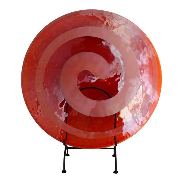 VTG Vetro Artistico Murano Art Glass Platter Centerpiece, Hand Blown, 27" Diameter! For Sale