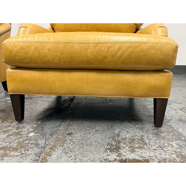 Lee Industries Leather Lounge Chairs, Pair For Sale - Image 9 of 12