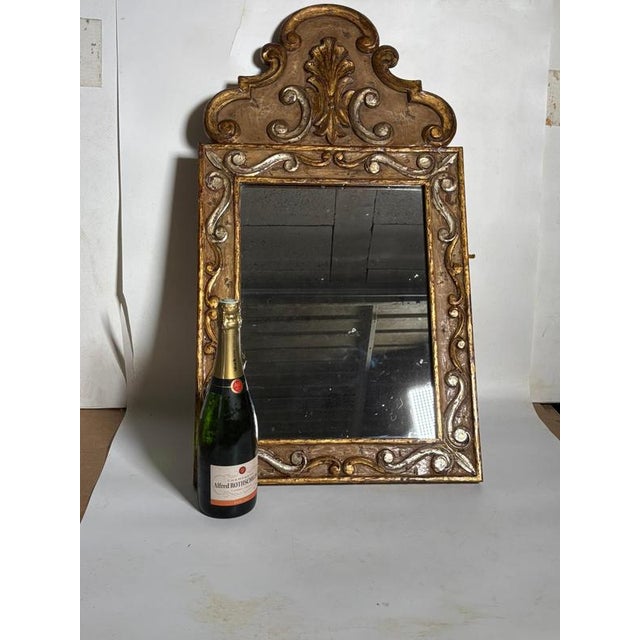 Patinated Wood Mirror, France, 20th Century For Sale - Image 3 of 9