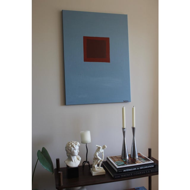 Bodasca, Silent Blue Minimalist Composition, 2026, Acrylic on Canvas For Sale - Image 3 of 8