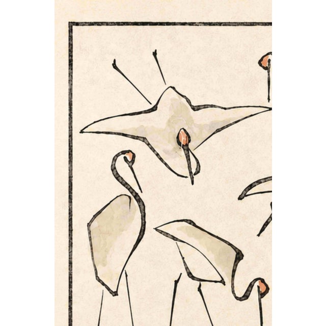 A captivating example of early 19th-century Japanese art, this vintage art print reproduction features Crane Studies I by...